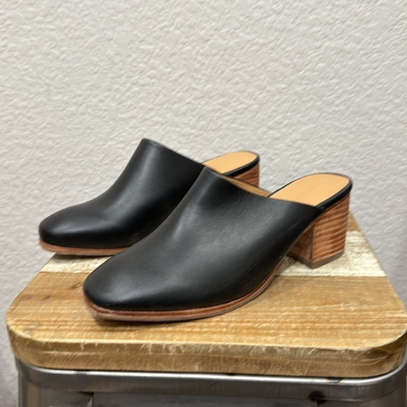 Nisolo All Day Black Leather Heeled Mule Size 8 - Picture 5 of 8